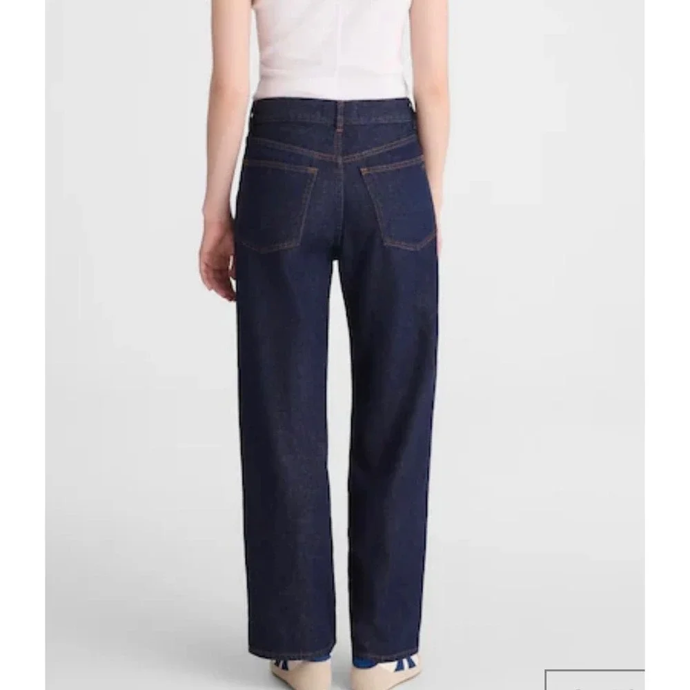 NWT Madewell The Perfect Vintage Wide-Leg Jean 24 Airy Denim Dark Wash Blue